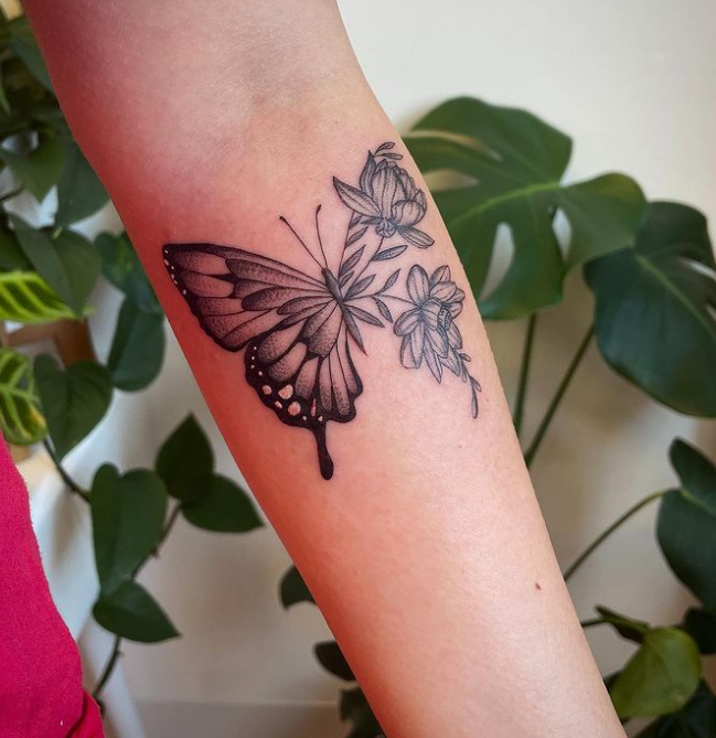 Butterfly Incredible Lotus Flower Tattoo Designs