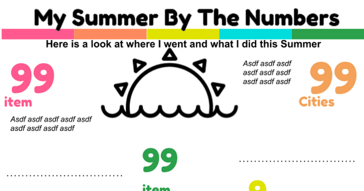 Summer By The Numbers - TEMPLATE