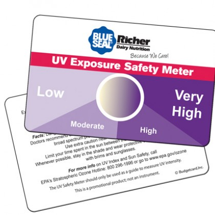Custom Printed UV Exposure Meter Safety Card