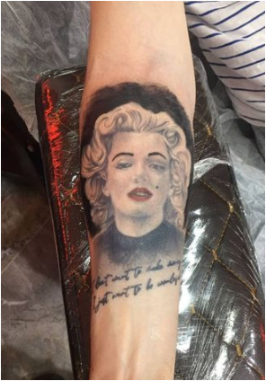Touch On Red Lipstick Marilyn Tattoo