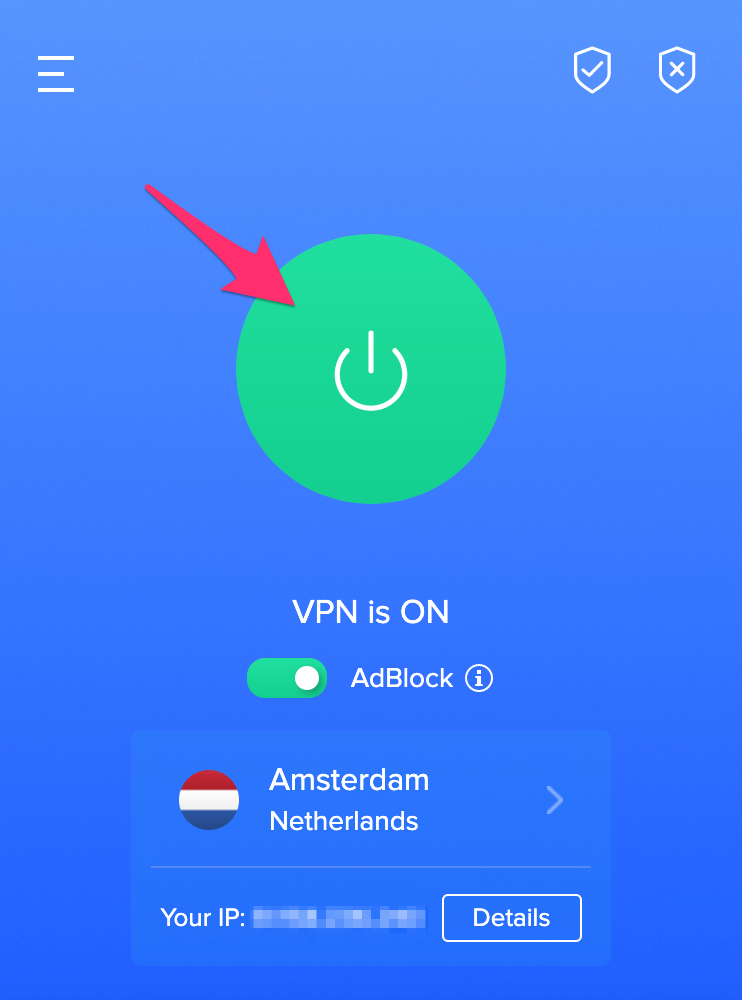 Turn on VPN to get a secure IP address.