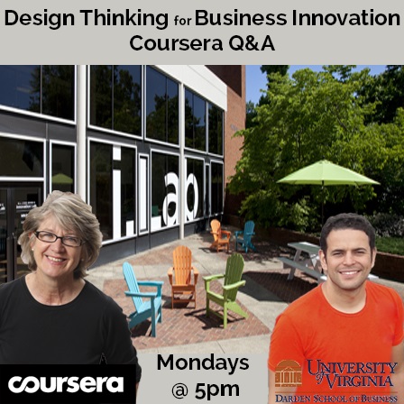 Join Jeanne Liedtka for a series of live and in-person Q&A sessions on "Design Thinking for Business Innovation". Please note, these sessions are limited to those enrolled in Professor Liedtka's Coursera course, which runs for five weeks beginning on 4 November. Sign up for the course at https://www.coursera.org/course/designbiz.  All Q&A sessions will take place in the i.Lab classroom in Darden's Sponsors Hall. Please register for each of the sessions you plan to attend.     * Monday, 11 November, 5 - 6:30 pm  * Monday, 18 November, 5 - 6:30 pm   * Monday, 25 November, 5 - 6:30 pm   * Monday, 2 December, 5 - 6:30 pm  * Monday, 9 December, 5 - 6:30 pm    (enrollment limited to 60 people per session, food and refreshments provided!)
