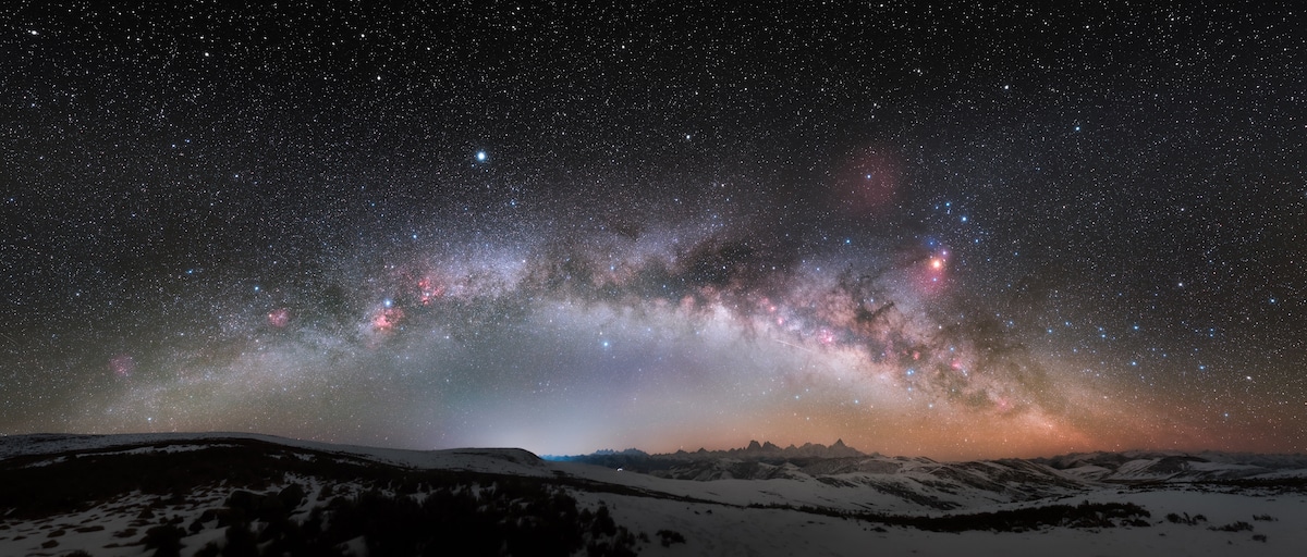The Milky Way rises above the Minya Konka Mountain in China