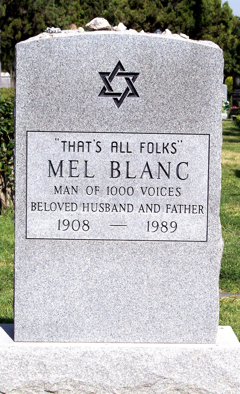 Mel Blanc's headstone at the "Hollywood Forever Cemetery" in Southern California. 