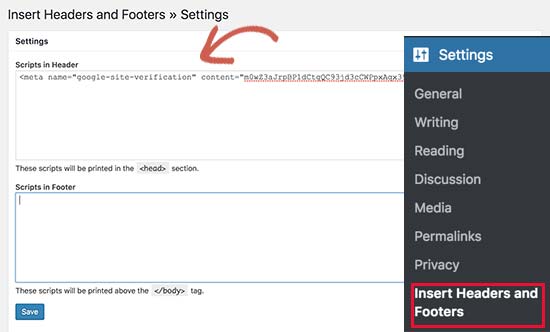 Código de verificação do site para G Suite e Gmail