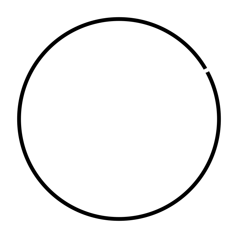 A circle with a gap to illustrate the perceptual process