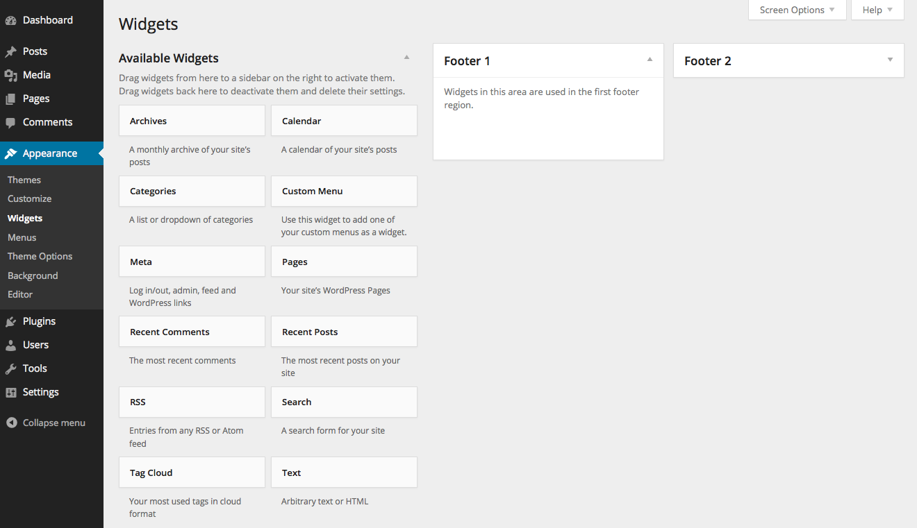 Painel do WordPress 3.8