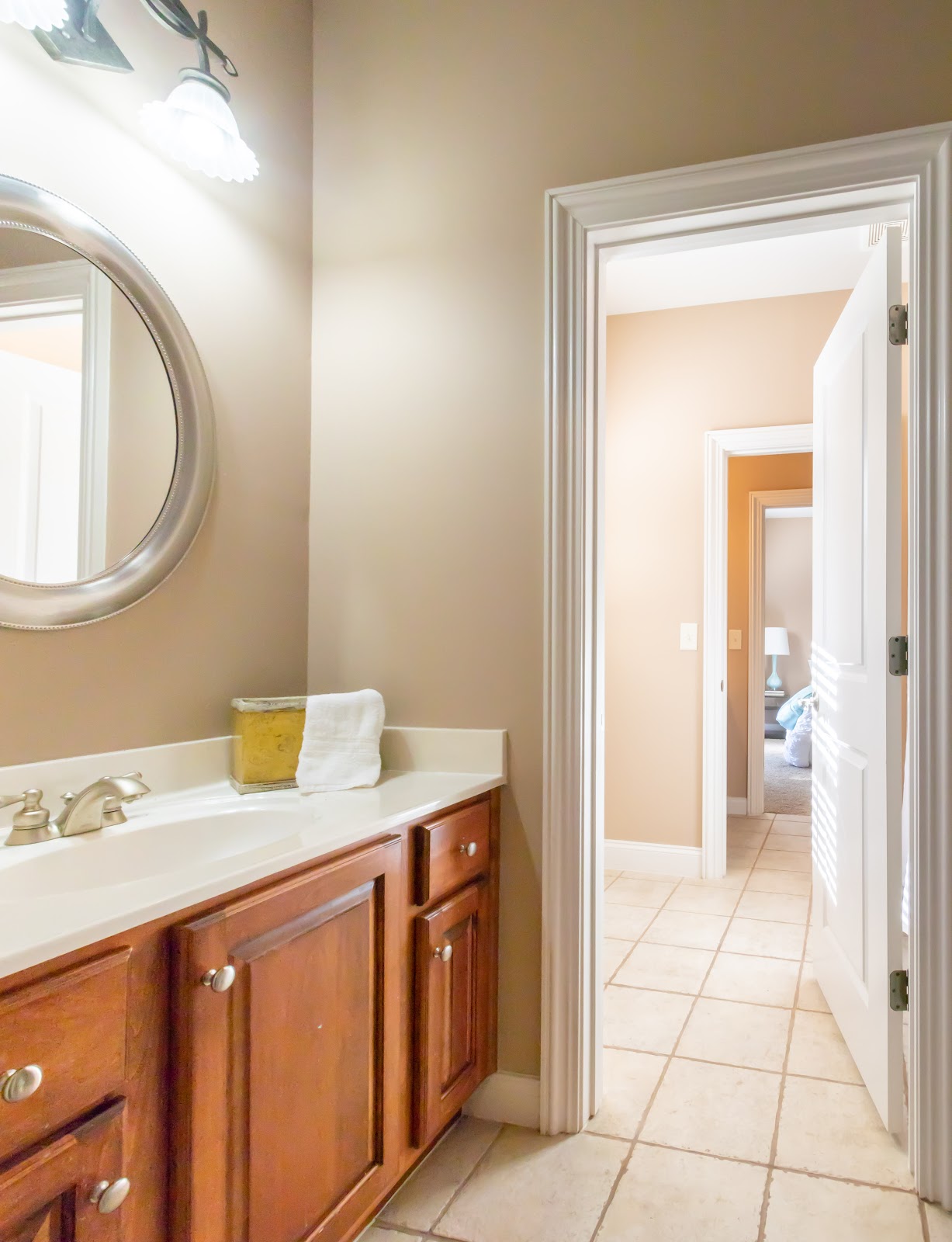 Mirrors help decorate a bathroom when staging