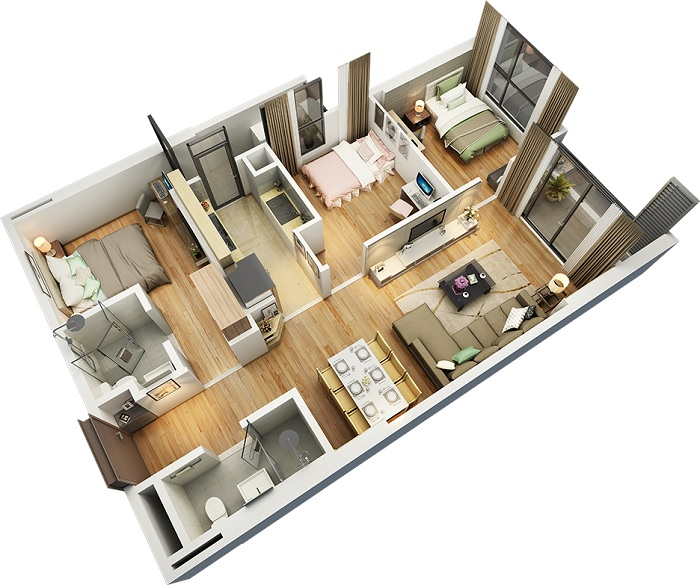 thiết kế nội thất chung cư đơn giản 