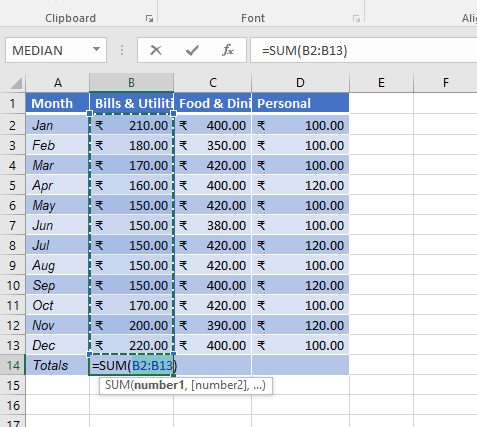 Sum Function in Excel - Learn Through Examples