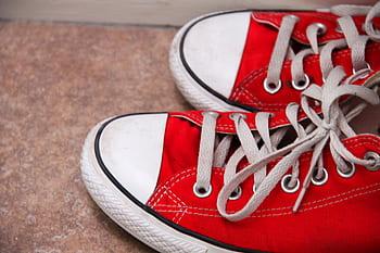 white and red converse