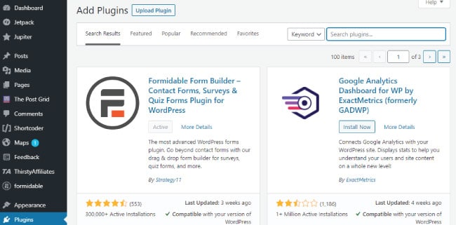 Formidable Forms free plugin