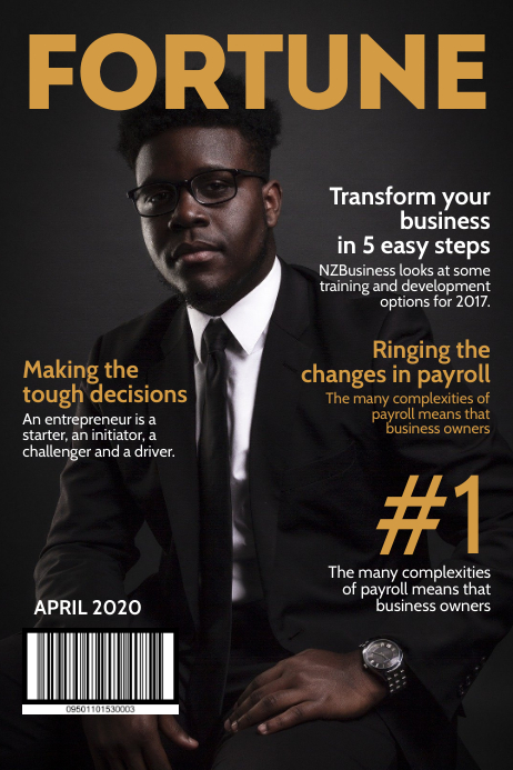 Fortune business magazine cover Template | PosterMyWall
