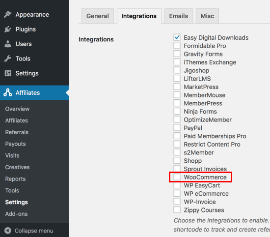 add woocommerce affiliate program by using AffiliateWP