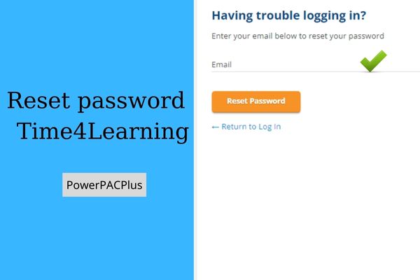 reset password of time4learning student online account
