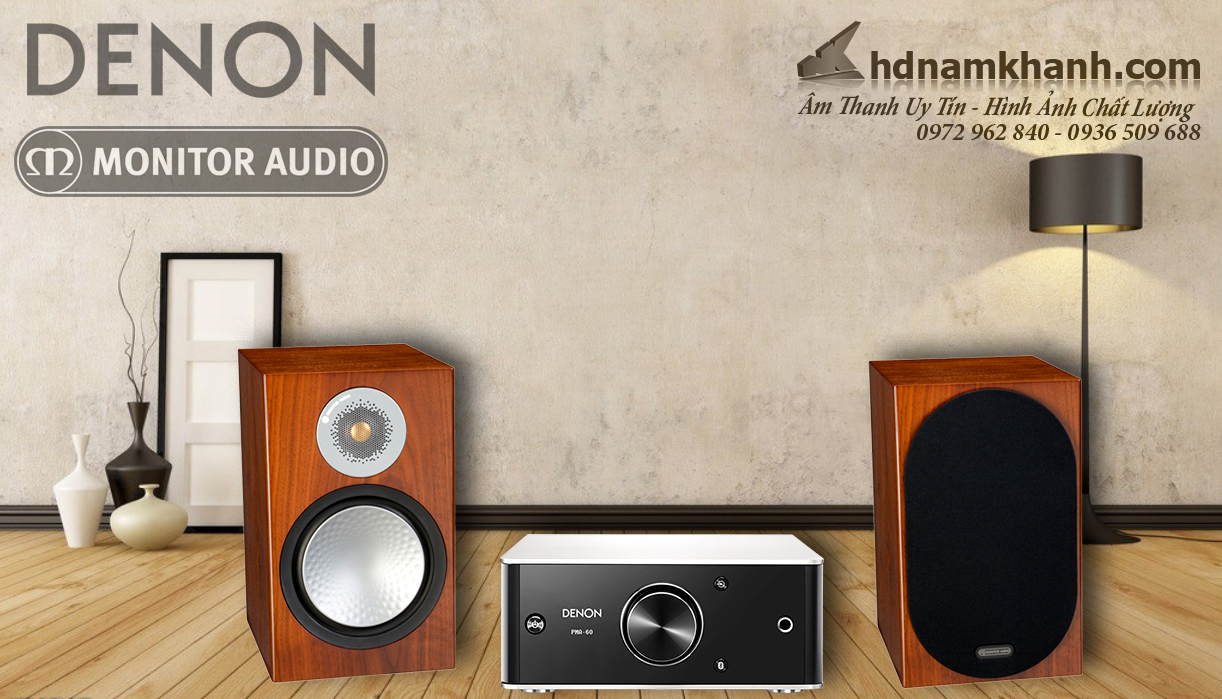  Bộ Hi-fi Mini Denon PMA60+Loa Monitor Audio Silver 100