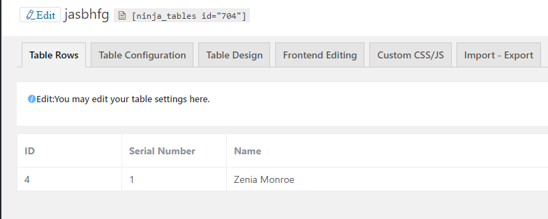 Create tables with online form data