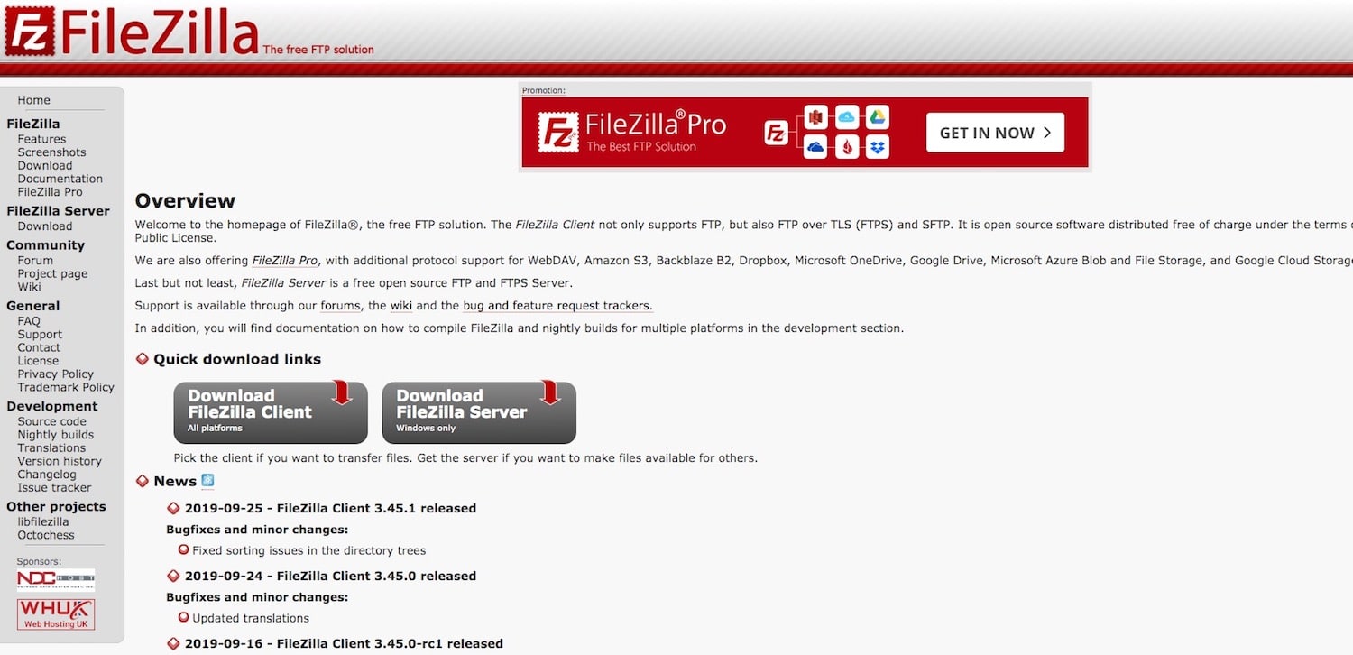 Khách hàng FTP tốt nhất: FileZilla