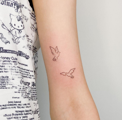Peace Birds Tiny Tattoos Women Minimalist