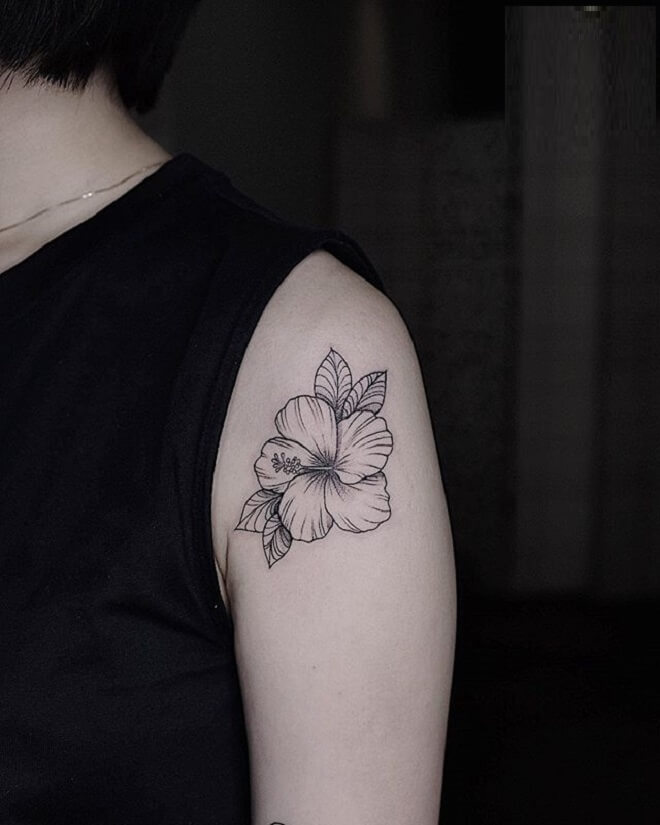 50 ลายสักดอกชบา  สวยเหมาะกับทุกเพศ ทุกวัย
