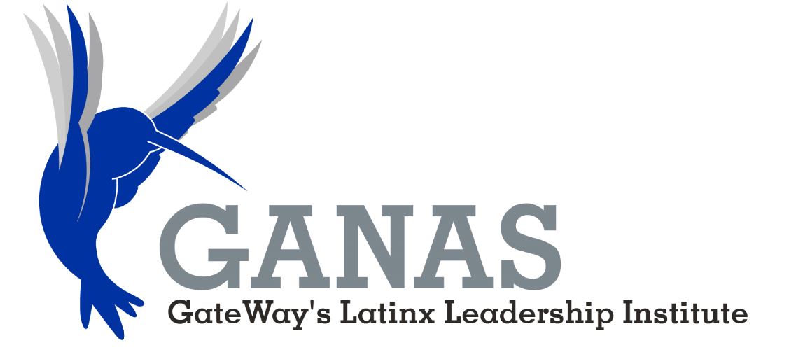 GANAS: GateWay's Latinx Leadership Institute logo with blue hummingbird