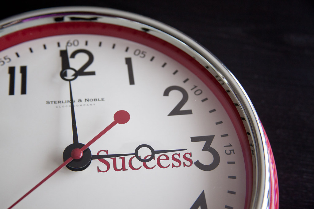 Clock that says "Success"