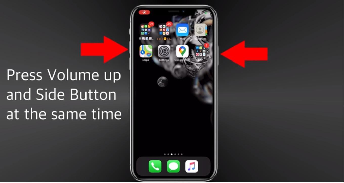 Press side buttons: How to take a screenshot on iPhone 12