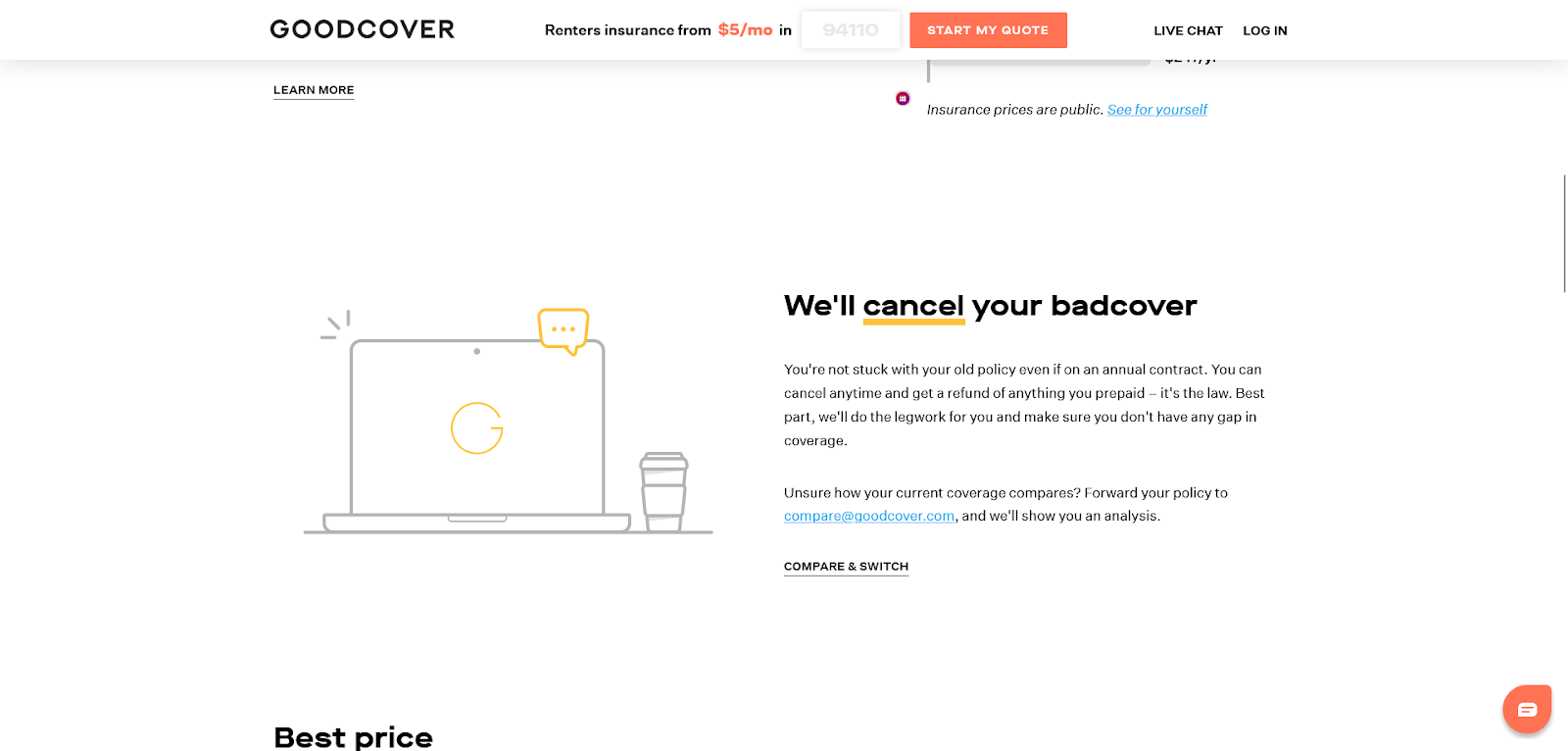 Image of Goodcover’s Offer to Cancel Your Bad Policy.