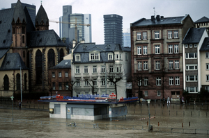 Flooding of river Main  Inundations caused by heavy rain and destruction of floodplain.  Frankfurt ...   	© WWF / Hartmut JUNGIUS