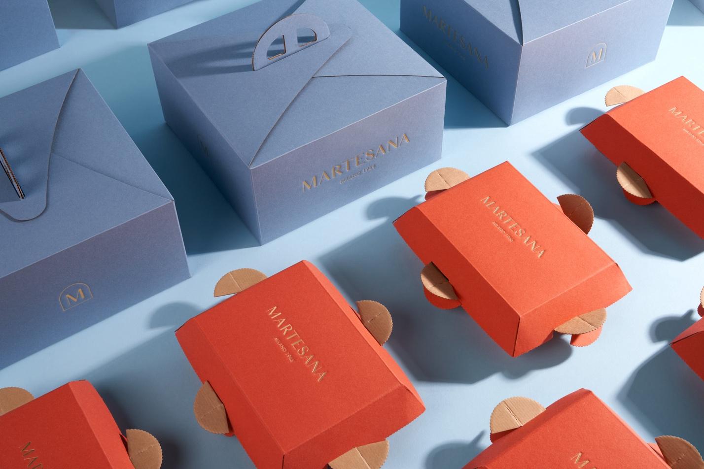 Branding and packaging design artifacts for Martesana pastry shop rebranding project