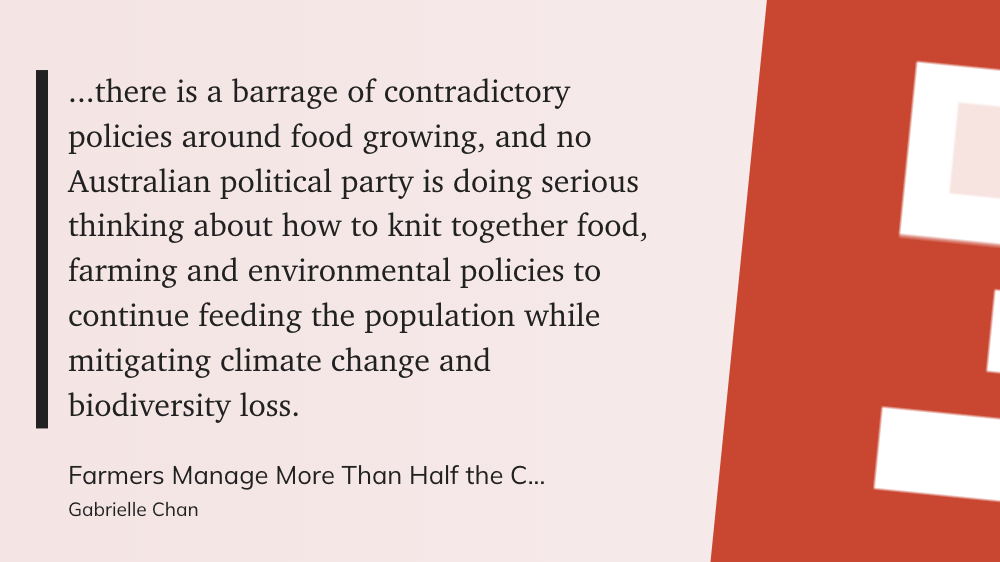 image quote from Gabrielle Chan on the contrary environmental policy in Australia 