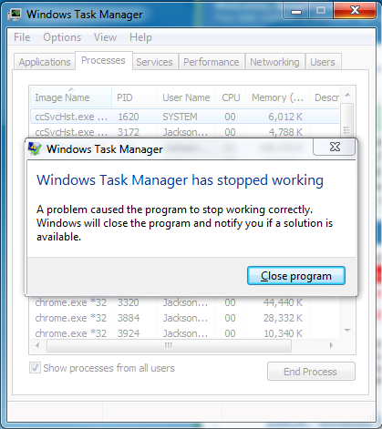 Task manager not responding windows 8.1