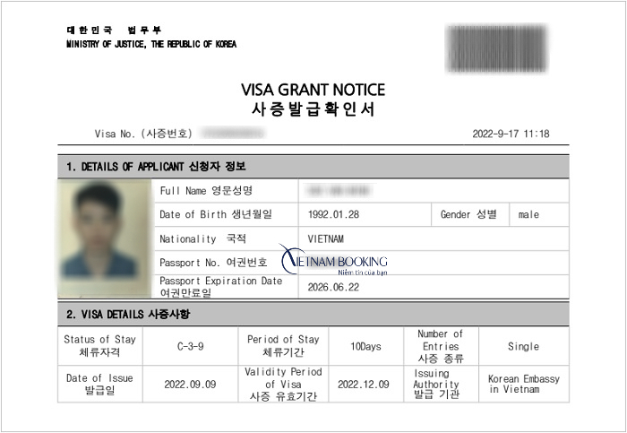 thủ tục làm visa C3 Hàn Quốc
