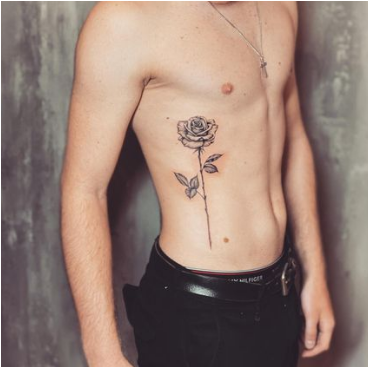 Rose Guy Rib Tattoos