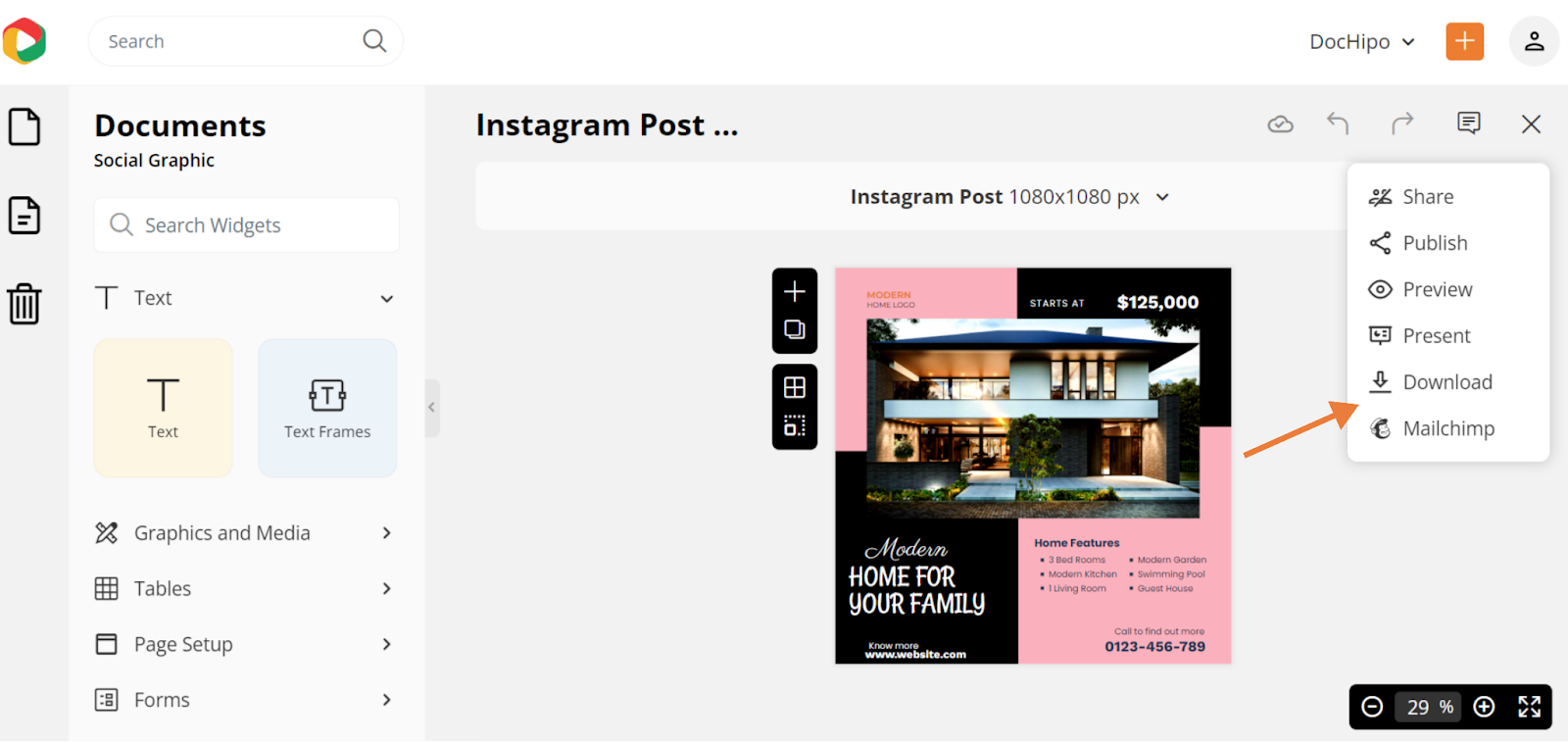 Download real estate Instagram post template