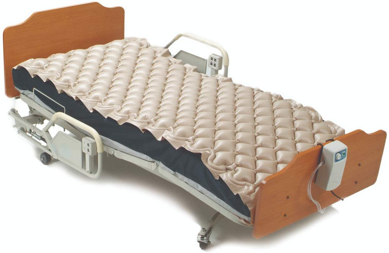 This Roscoe Medical Meridian air mattress can be placed on top of any bed to provide blood circulation support.