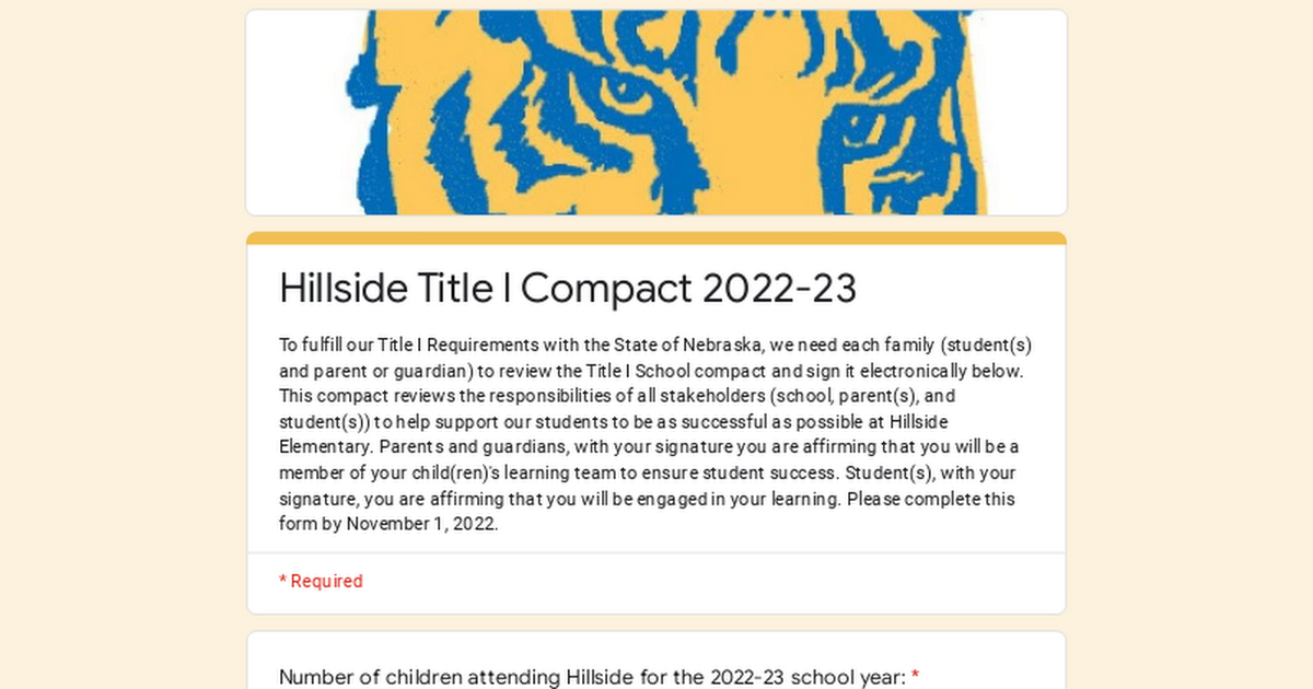 Hillside Title I Compact 2022-23