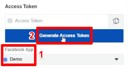 Generating the Access Token for your created Facebook app in Graph API Explorer