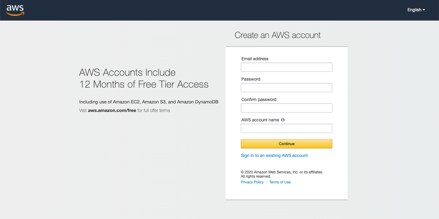 aws singup