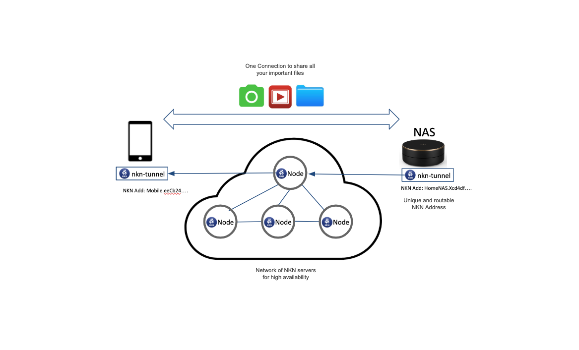 NKN secure remote file access for NAS