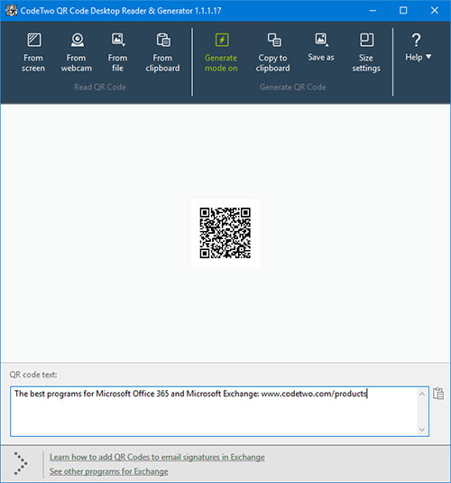 CodeTwo QR Code Desktop Reader & Generator - generate your own QR code.