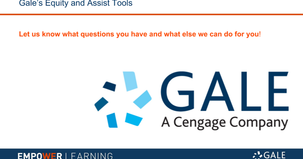 For Students with Reading Challenges - Equity Assist Tools