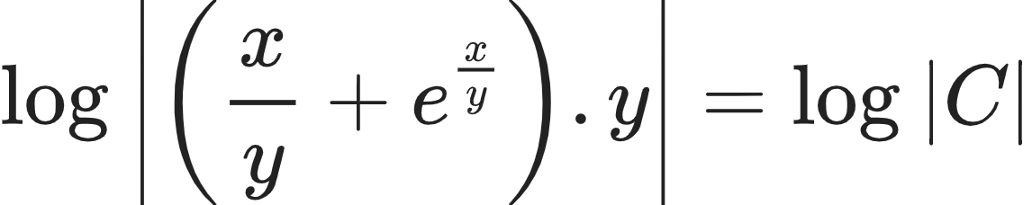 {"id":"16-1-0-0-0-1-0-1-0-0-0-1-0-1-0-1-2-1-0","code":"\\begin{align*}\n{\\log_{}\\left|\\left(\\frac{x}{y}+e^{\\frac{x}{y}}\\right).y\\right|}&={\\log_{}\\left|C\\right|}\t\n\\end{align*}","font":{"color":"#222222","family":"Arial","size":10},"type":"align*","ts":1604224949343,"cs":"3cDzsVR7r46A8CeBXtkUzg==","size":{"width":190,"height":37}}