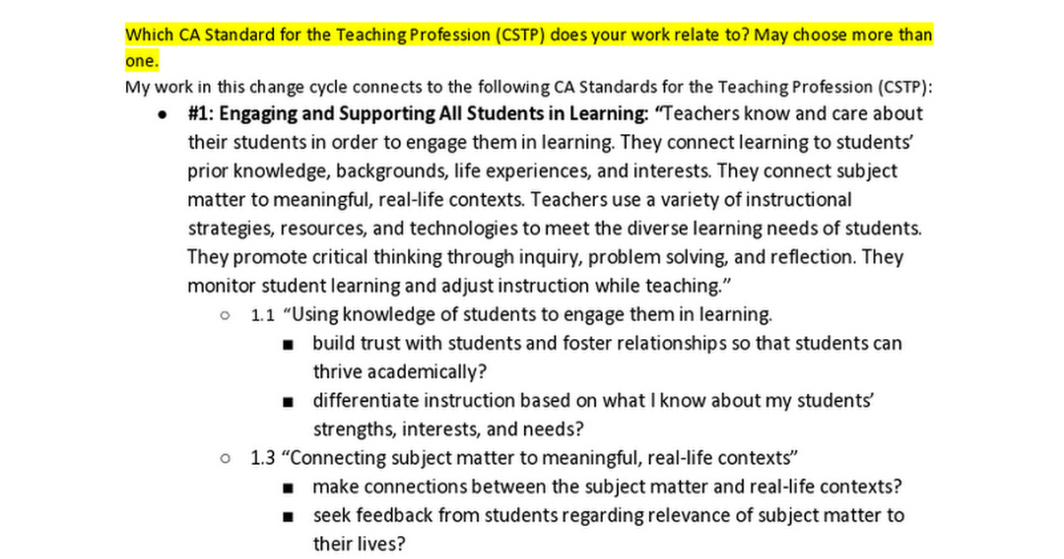 Kyle, Emily CSTP Standards (Detailed) Google Docs