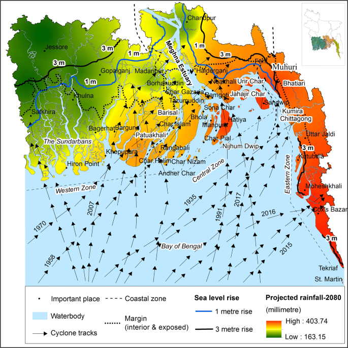 Hydro-climatic factors on coastal land in Bangladesh - sustainable economy