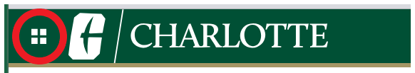 four square menu to left of Charlotte logo