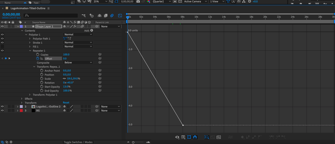 Screenshot of the Graph Editor in Adobe After Effects