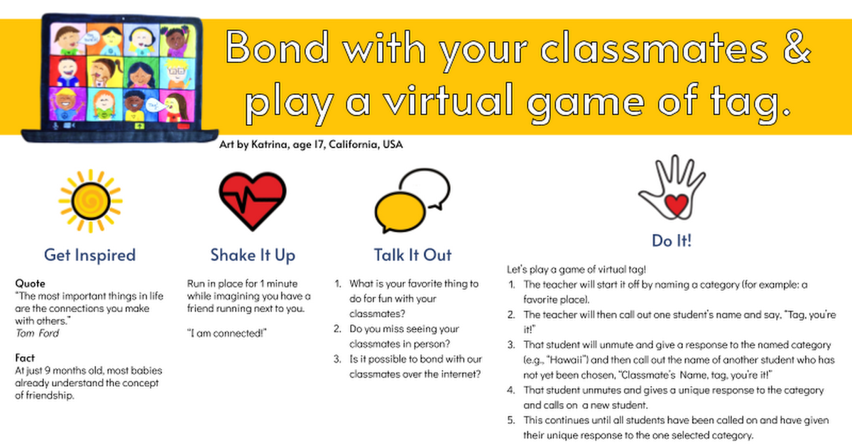 48. Bond with your classmates & play a Virtual Game of Tag