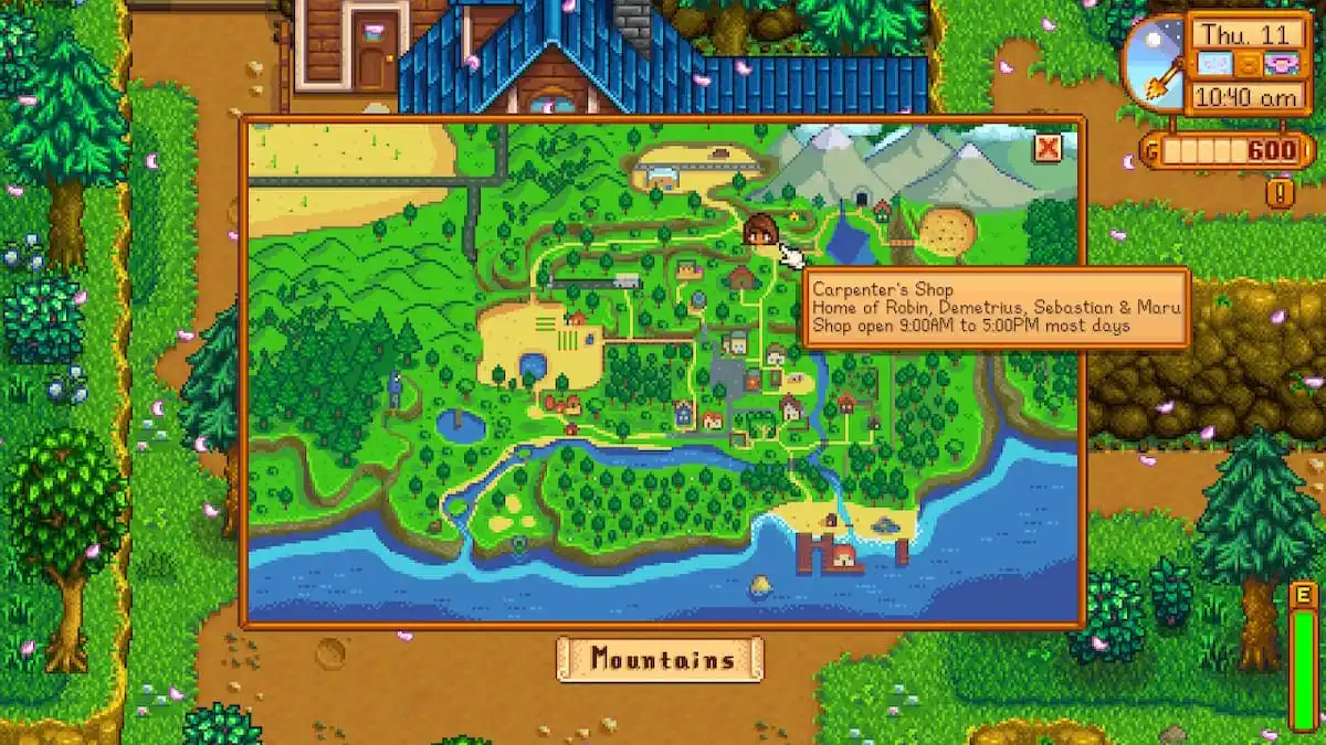 This is where you can find Robin in Stardew Valley