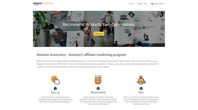 best affiliate programs: amazon associates